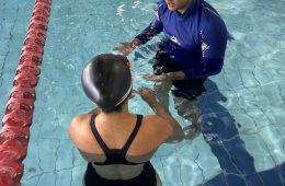 Adult beginner swimmer building water confidence in Sydney